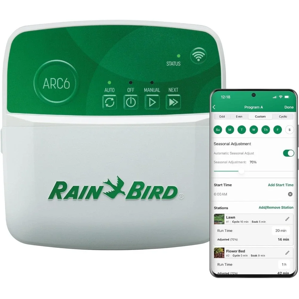 Rain Bird ARC6 Smart Irrigation Timer 6-Zone WiFi Controller Indoor Alexa Ready‎